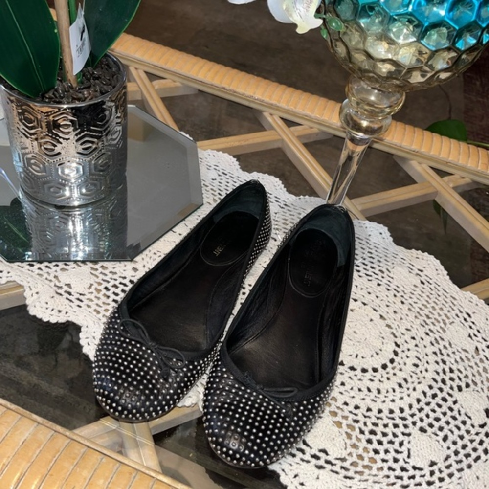 🩰 SAINT LAURENT Leather Printed Ballet Flats 37 🩰
